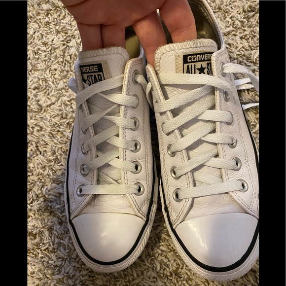 Shoes - White leather converse